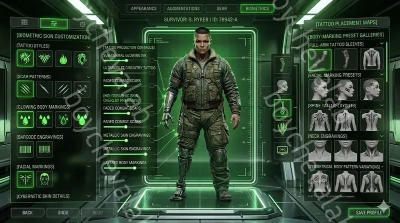 Cyberpunk Scifi Character Creator UIs