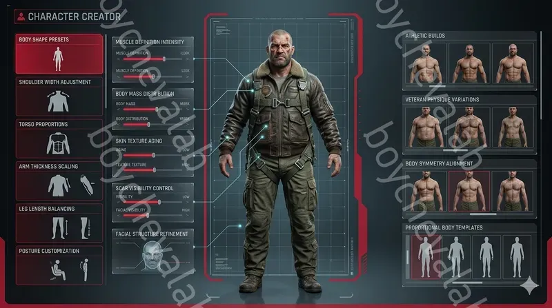 Cyberpunk Scifi Character Creator UIs