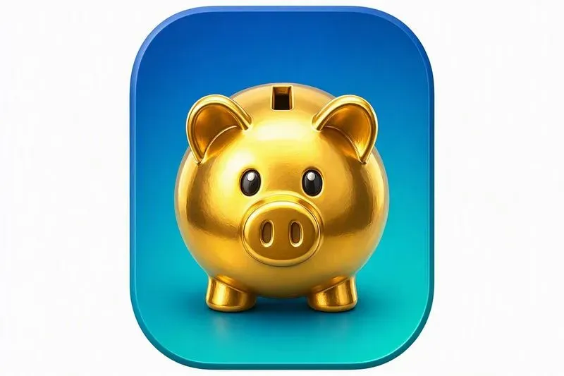 3D Gold Piggy Bank App Icon Generator