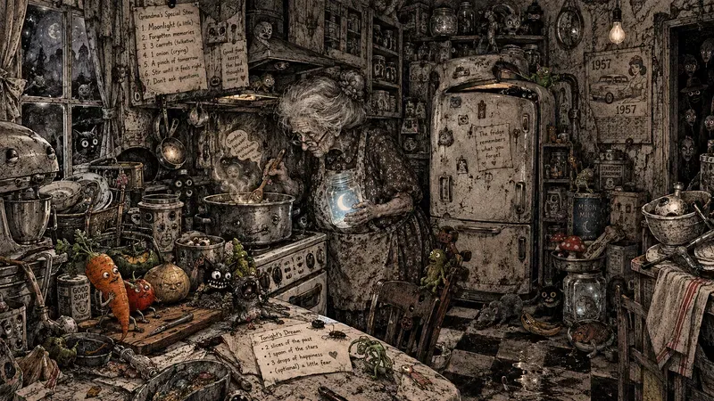 Dark Surreal Kitchen Doodle Artworks