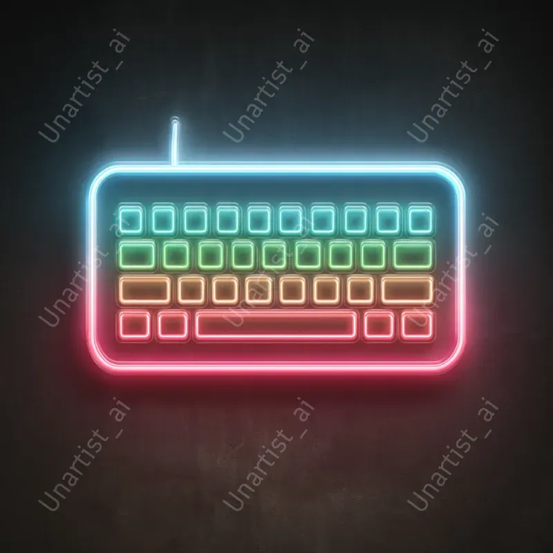 Minimalistic Neon Gaming Icons