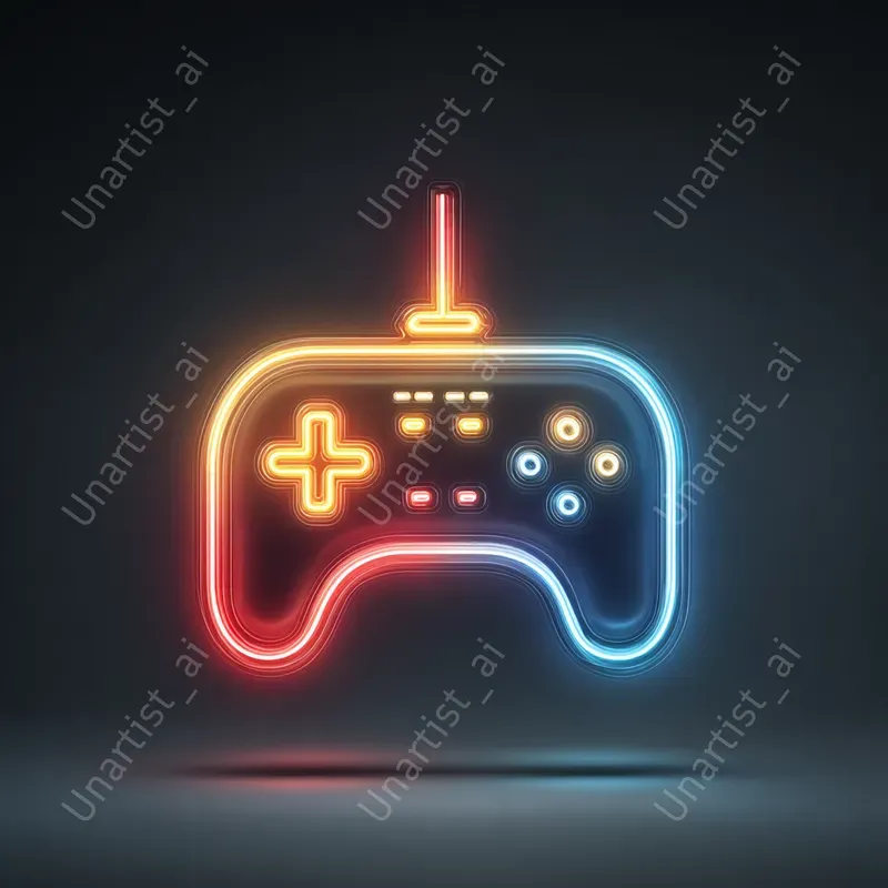 Minimalistic Neon Gaming Icons