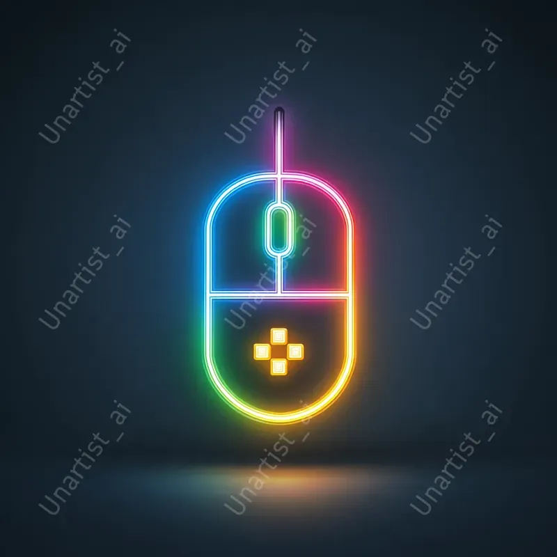 Minimalistic Neon Gaming Icons