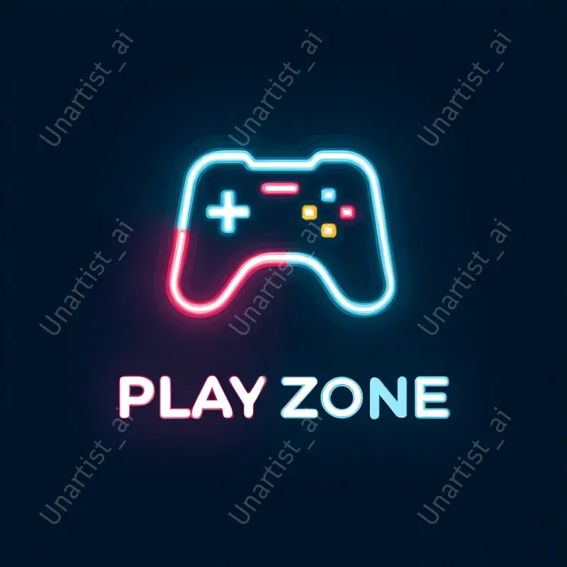Minimalistic Neon Gaming Icons