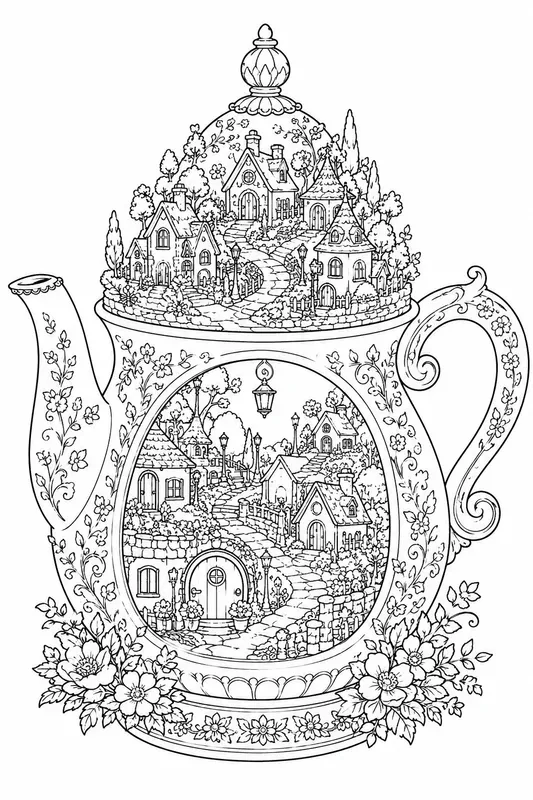 Miniature Hidden Worlds Coloring Pages