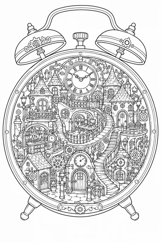 Miniature Hidden Worlds Coloring Pages