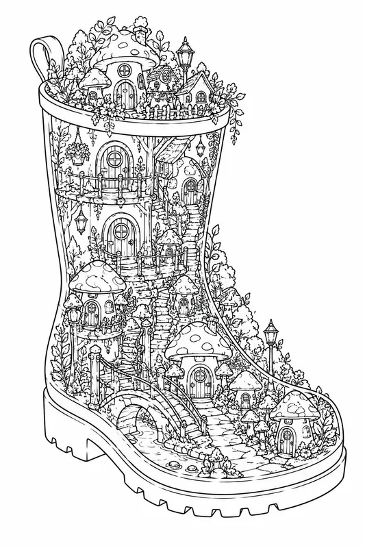 Miniature Hidden Worlds Coloring Pages