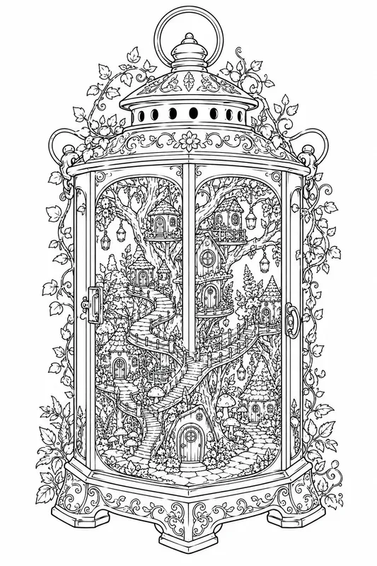 Miniature Hidden Worlds Coloring Pages