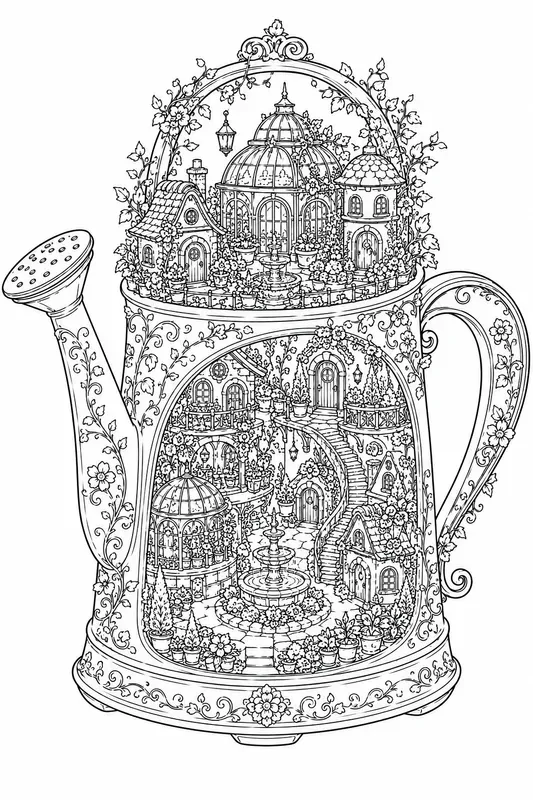 Miniature Hidden Worlds Coloring Pages