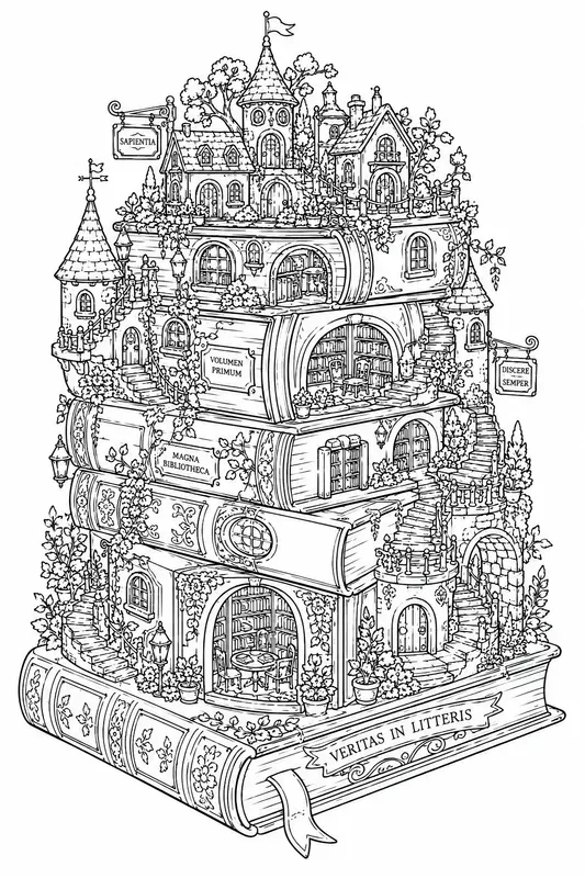 Miniature Hidden Worlds Coloring Pages