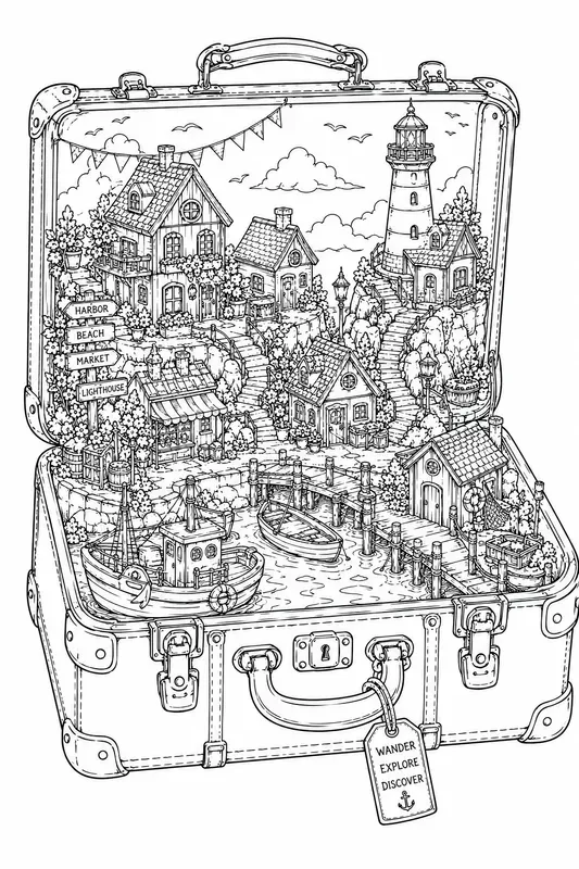 Miniature Hidden Worlds Coloring Pages