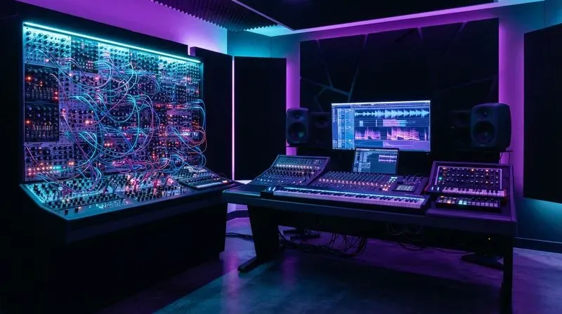 Futuristic Music Studio Backgrounds