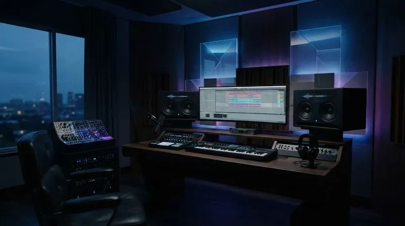 Futuristic Music Studio Backgrounds