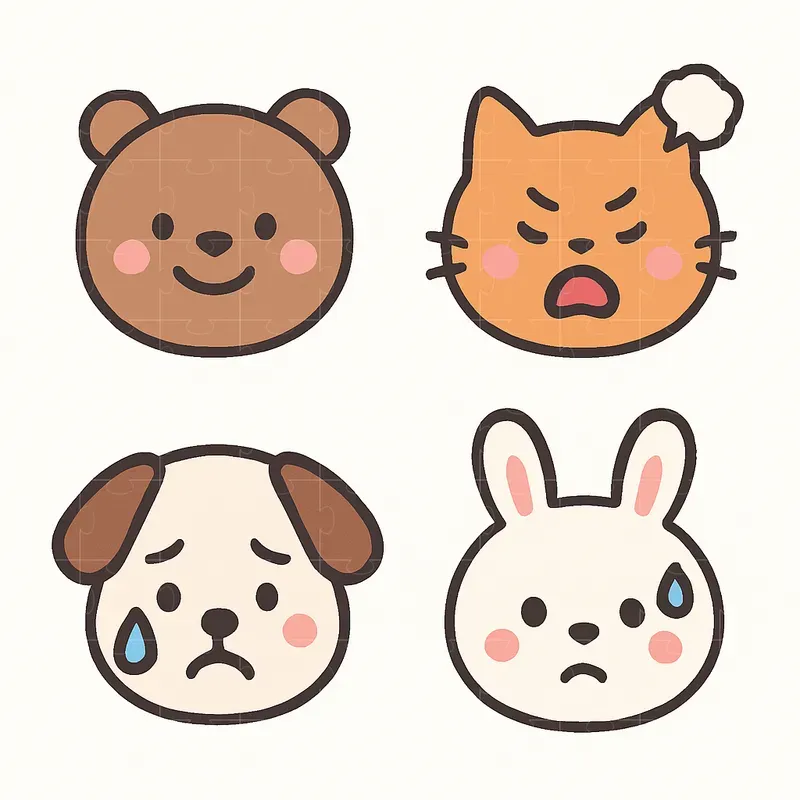 Minimal Cartoon Face Expressions