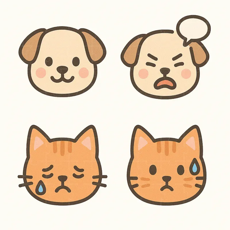 Minimal Cartoon Face Expressions