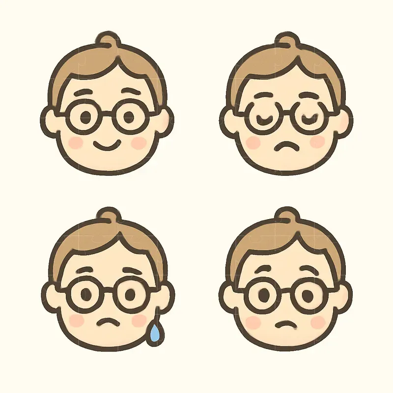 Minimal Cartoon Face Expressions