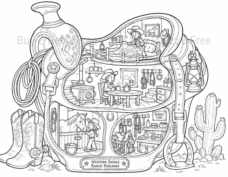 Whimsical Object Cutaway Coloring Books
