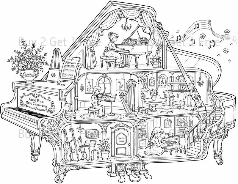 Whimsical Object Cutaway Coloring Books