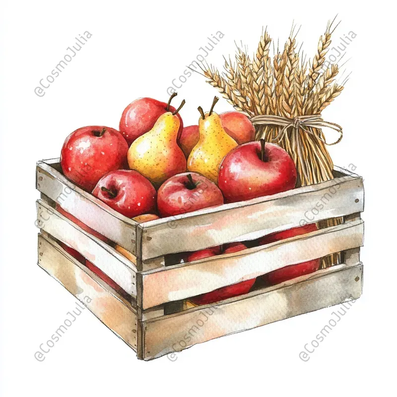 Autumn Harvest Watercolor Cliparts