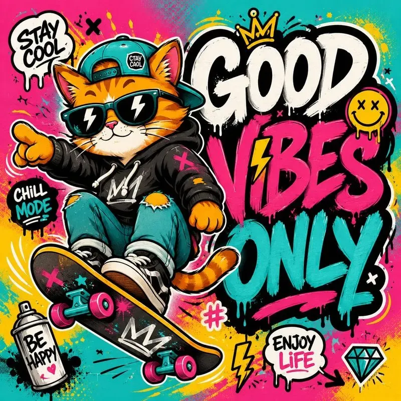 Colorful Street Style Cartoon Poster Art