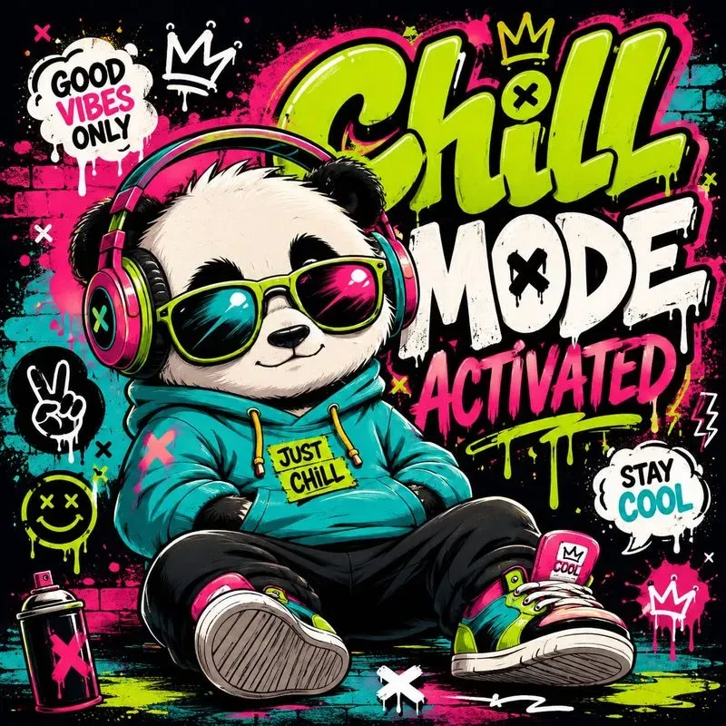 Colorful Street Style Cartoon Poster Art