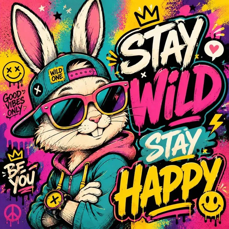 Colorful Street Style Cartoon Poster Art
