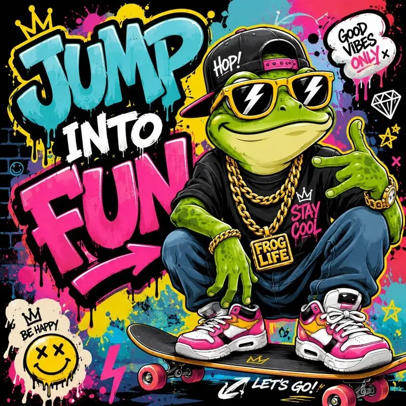 Colorful Street Style Cartoon Poster Art