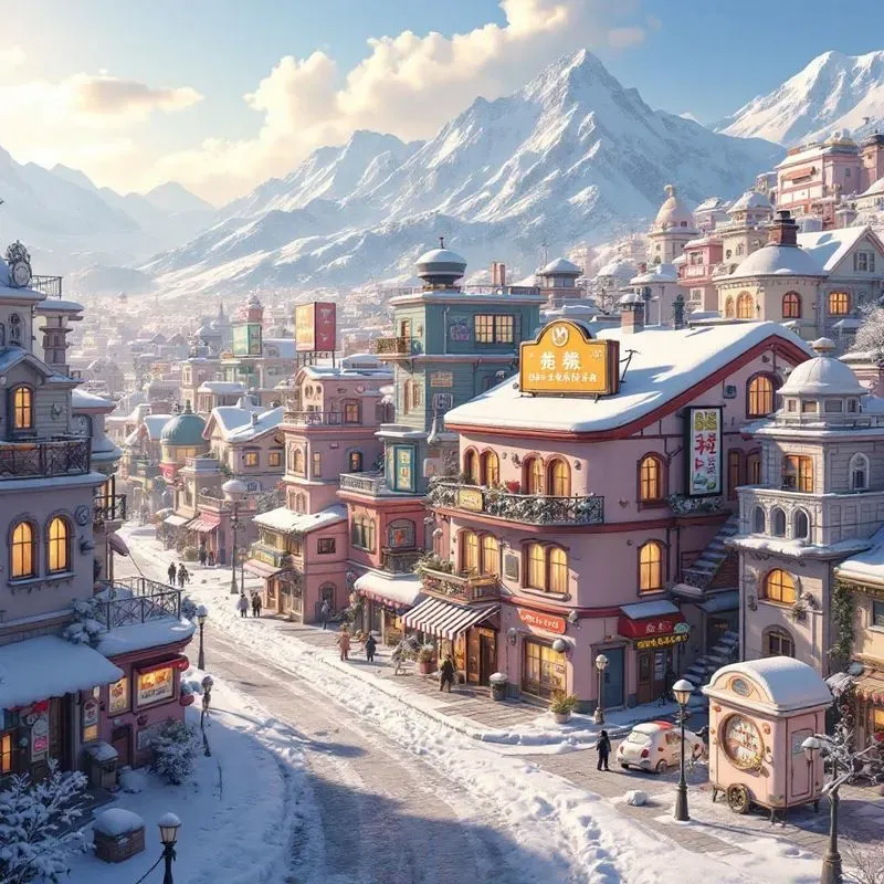 Cartoon Anime Cityscapes Adorable Worlds