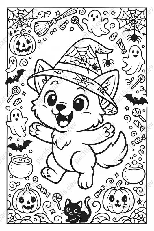 Kdp Halloween Cute Animal Coloring Pages