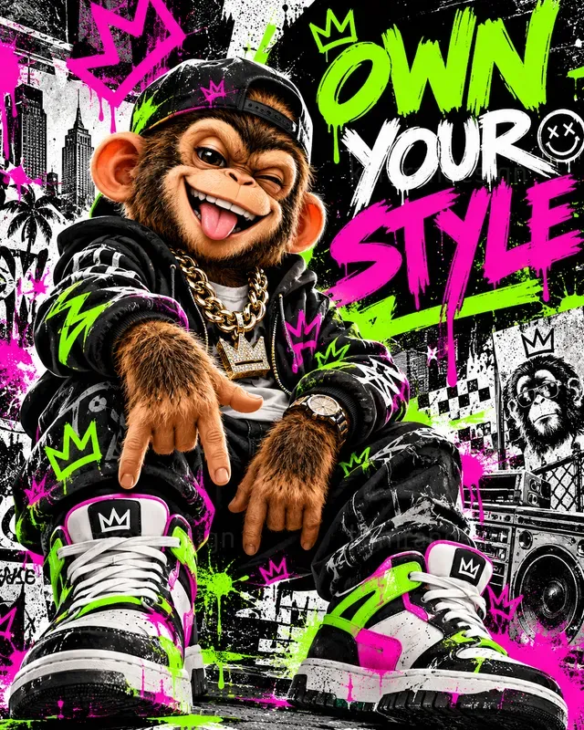Neon Fuzzy Streetwear Posters