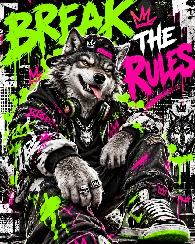 Neon Fuzzy Streetwear Posters