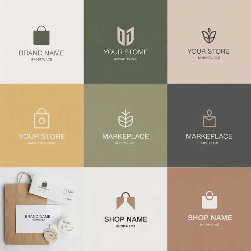 Modern And Minimal Online Shop Logos