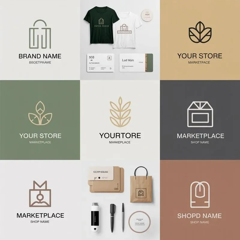 Modern And Minimal Online Shop Logos