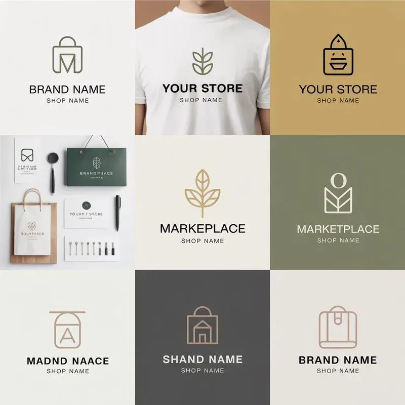 Modern And Minimal Online Shop Logos