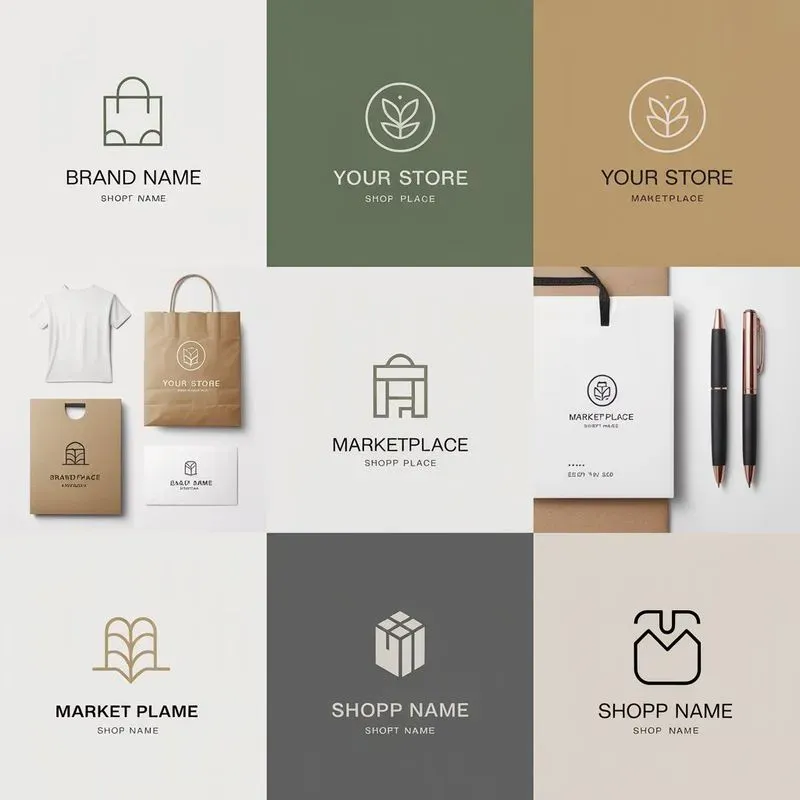 Modern And Minimal Online Shop Logos