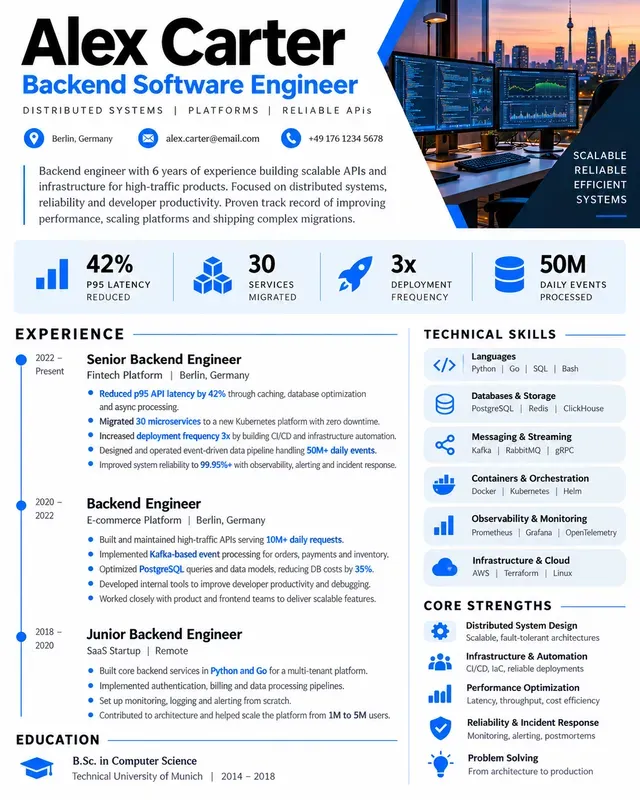 Onepage Resume Career Profiles