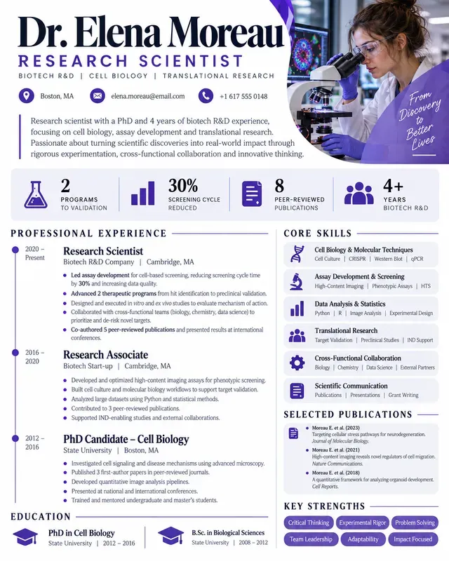 Onepage Resume Career Profiles