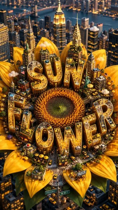 Miniature Flower City Typographies