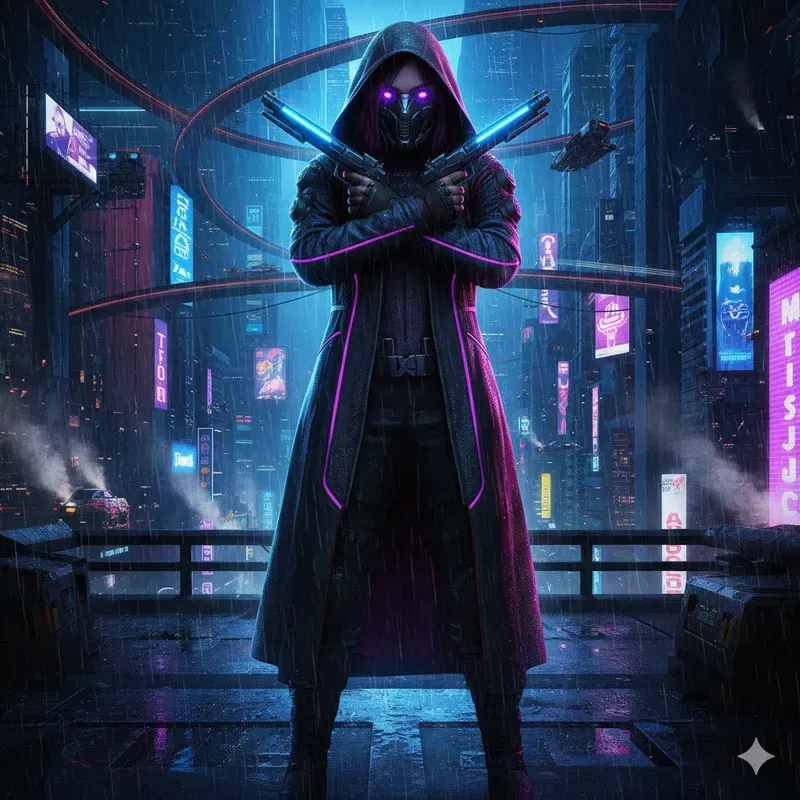 Cyberpunk Cinematic Character Poster Gens