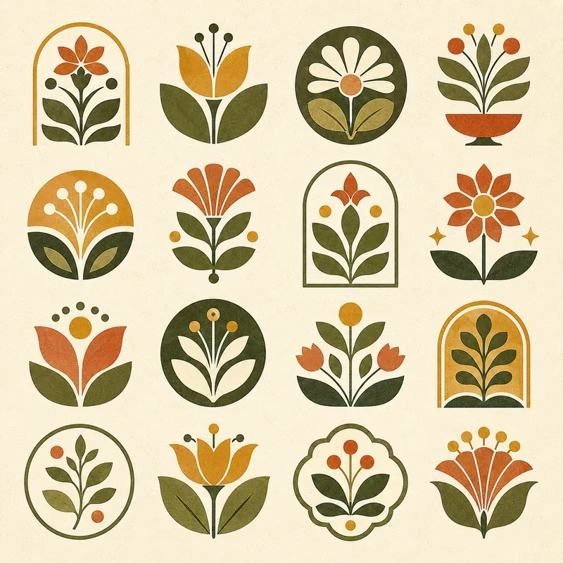 Retro Modular Symbol Grid Collections