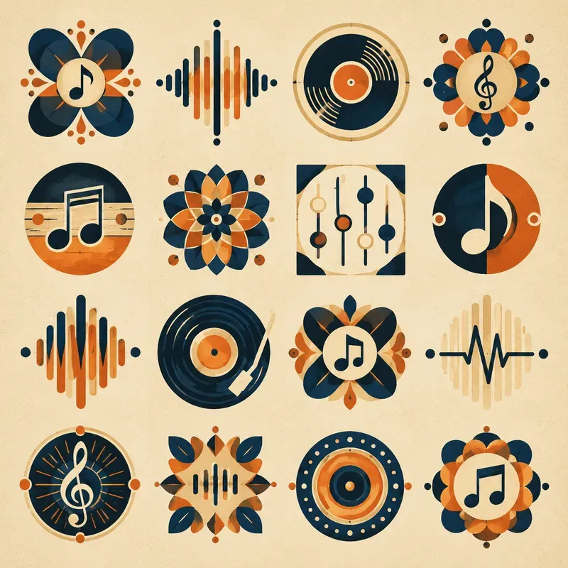 Retro Modular Symbol Grid Collections