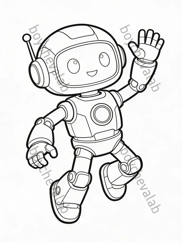 Futuristic Tech Vector Coloring Pages