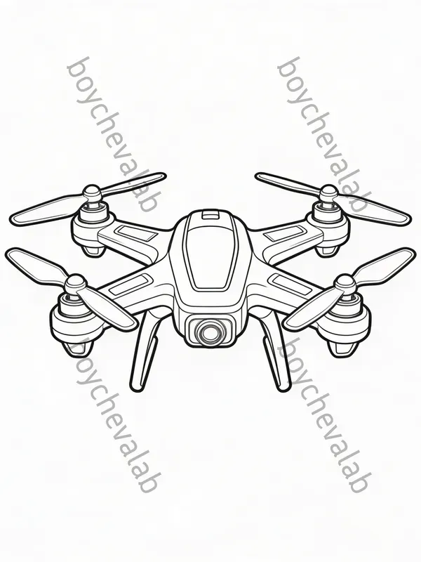 Futuristic Tech Vector Coloring Pages