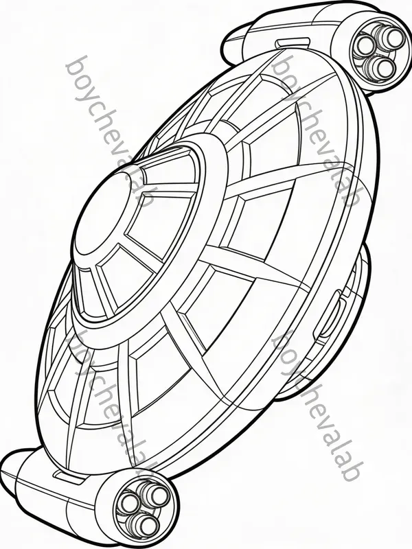 Futuristic Tech Vector Coloring Pages