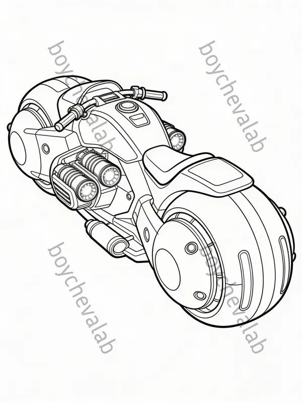 Futuristic Tech Vector Coloring Pages