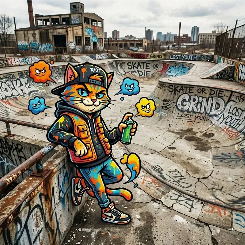 Mixedmedia Urban Cartoon Intervention Ps