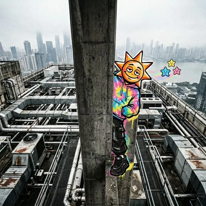 Mixedmedia Urban Cartoon Intervention Ps