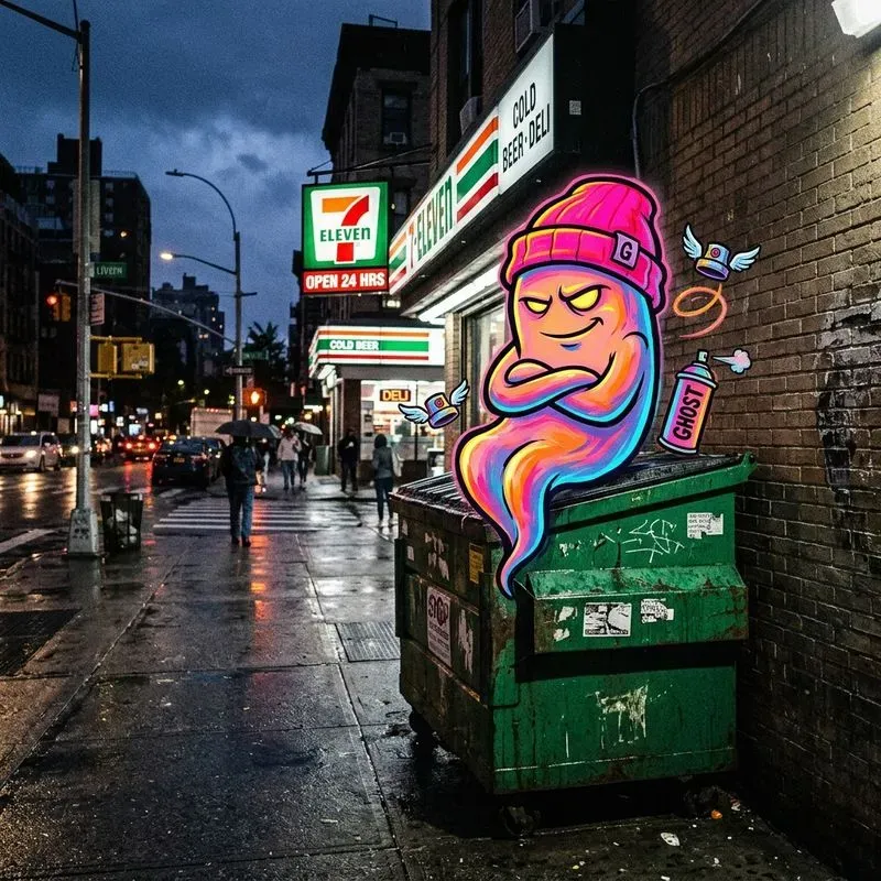 Mixedmedia Urban Cartoon Intervention Ps
