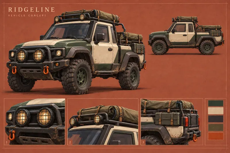 Survival Game Vehicle Concept Sheets