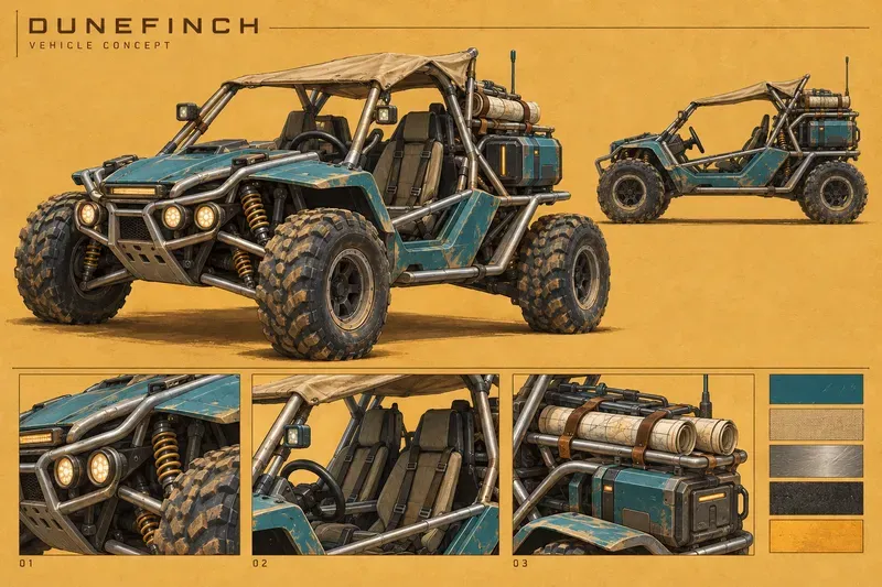 Survival Game Vehicle Concept Sheets